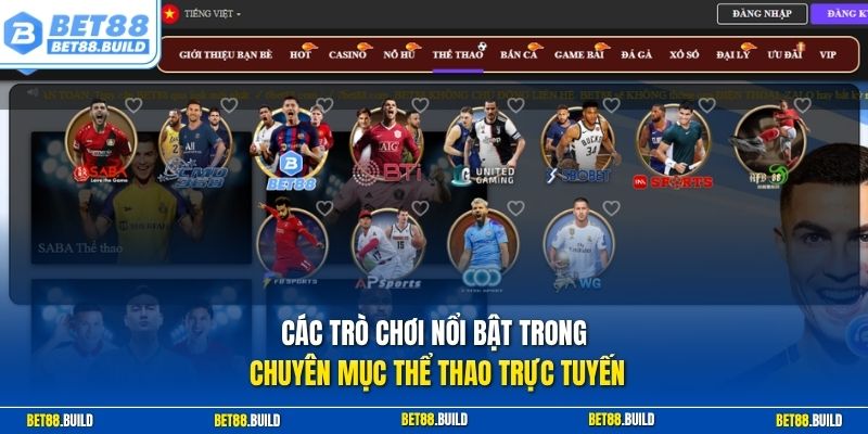 Các trò chơi nổi bật trong chuyên mục thể thao trực tuyến